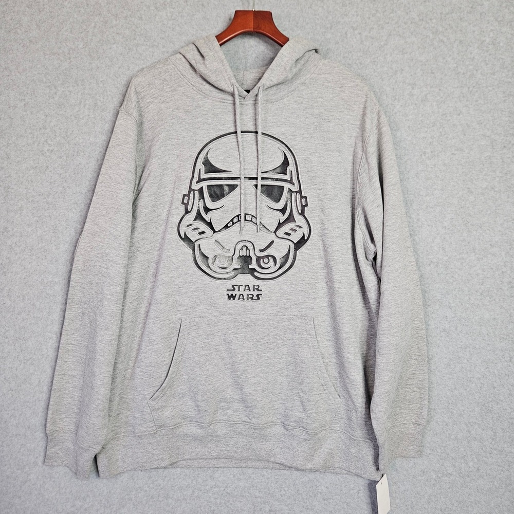 Star Wars Stormtrooper Hoodie Mens Sz XL Gray Graphic Pullover Sweatshirt‎ New
